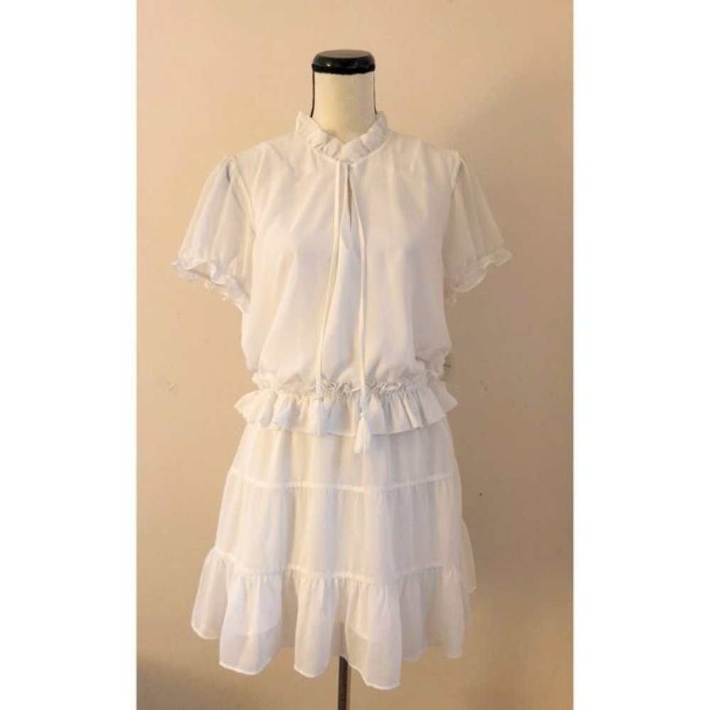 NWT Tularosa Revolve white ruffled Colleen dress - Picture 6 of 9